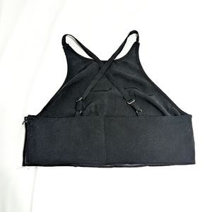 EUC 🖤 Forever 21 Black Cross Back Adjustable Halter Crop Top, Size M Medium